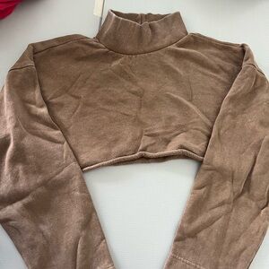 Cropped turtle neck brown sweater forever 21 size S!